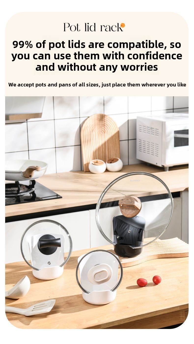 Kitchen Countertop Water-Draining Pot Lid Rack