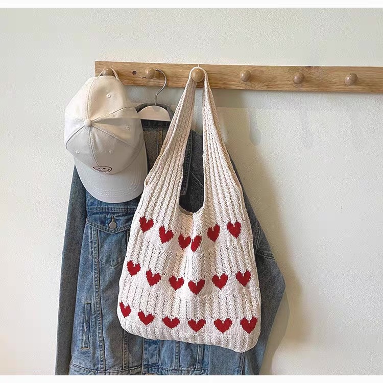Women's Knitted Shoulder Tote Bag