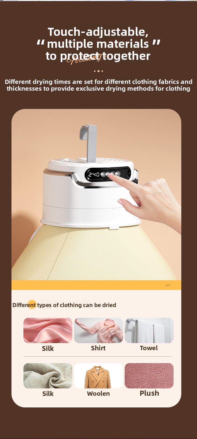 Foldable Portable Clothes Dryer with UV Sterilization