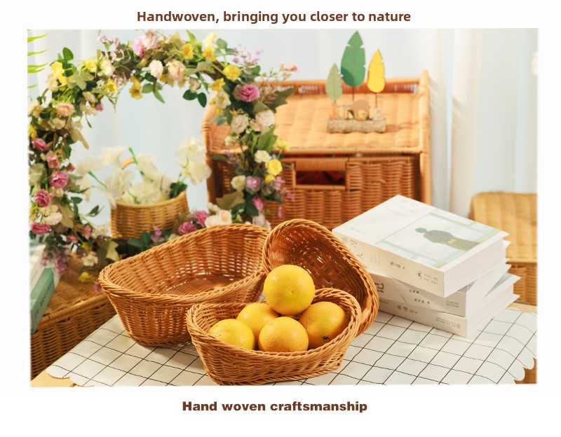 Imitation Rattan Fruit Storage Basket
