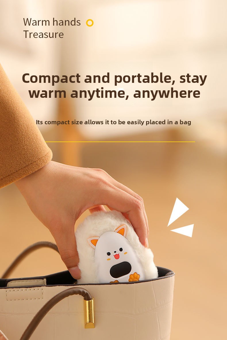 Portable Plush USB Hand Warmer with Digital Display