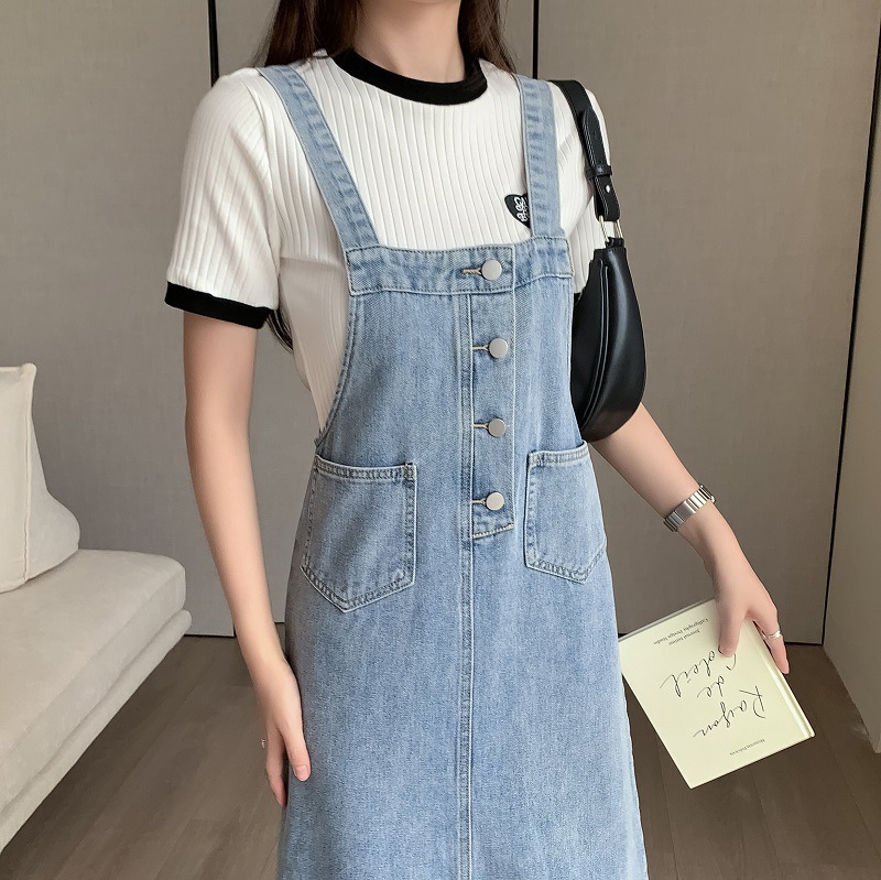Women's Denim Suspender Dress