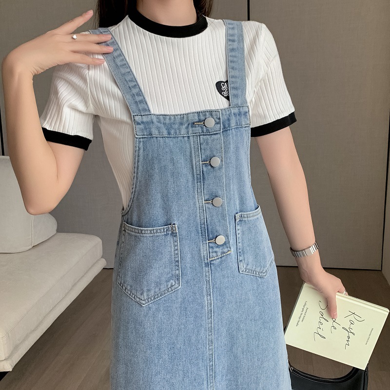 Women's Denim Suspender Dress