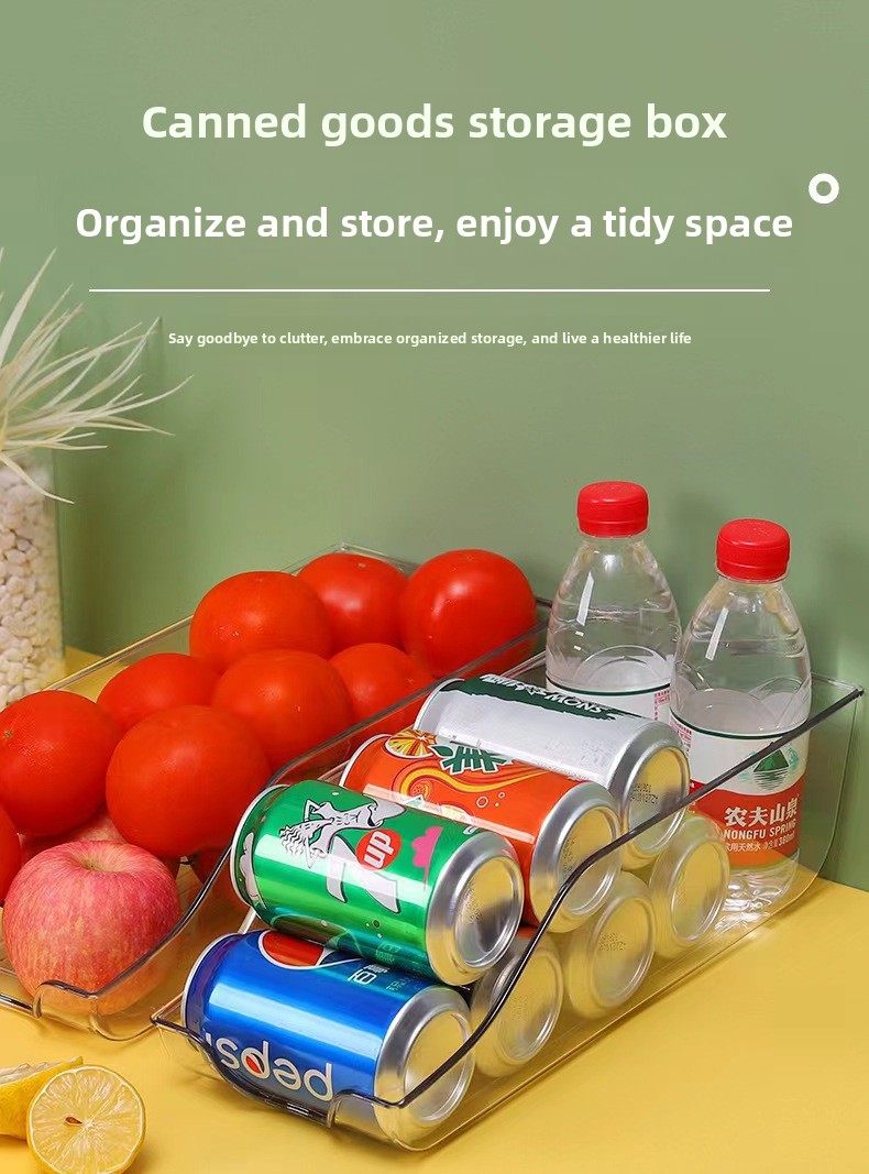 Refrigerator storage box for household use, transparent in color