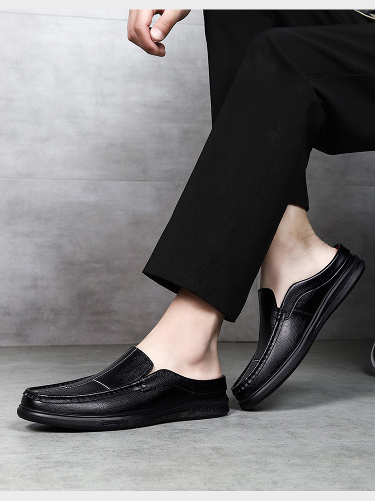 Mens Breathable Leather Slip On Shoes