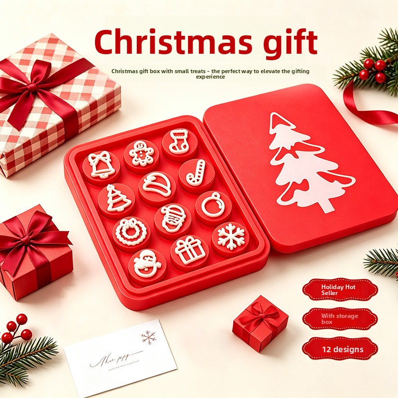 Christmas-themed soft rubber stamp