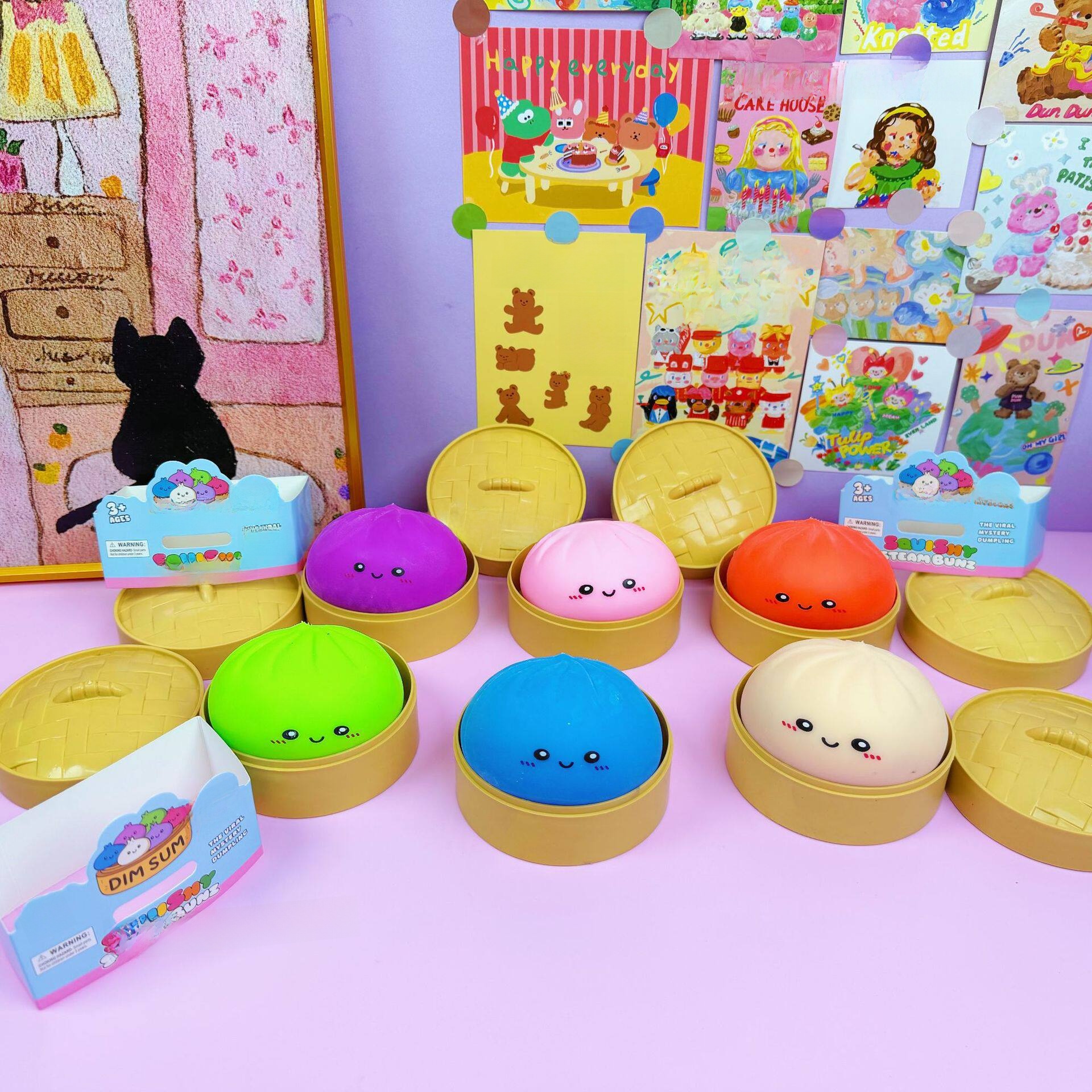 Dumpling Stress Relief Squeeze Toy Realistic TPR Plaything Portable Fun Toy