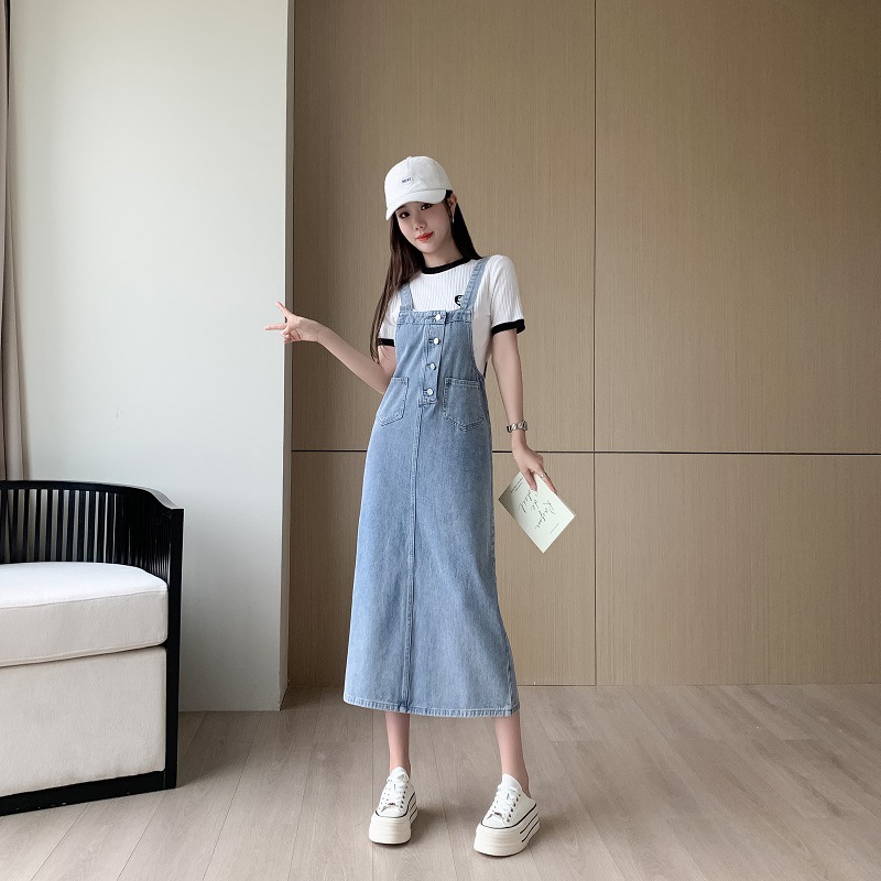 Women's Denim Suspender Dress