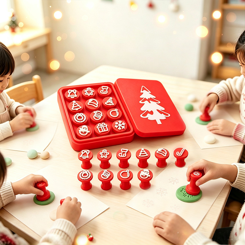 Christmas-themed soft rubber stamp