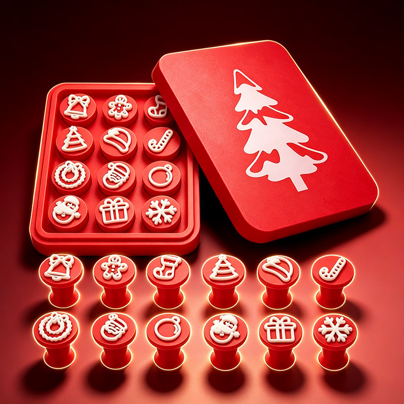 Christmas-themed soft rubber stamp