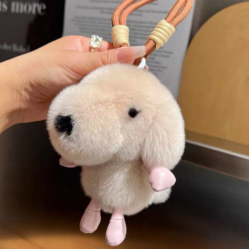 Porte-clés chiot tout doux avec dragonne tressée — QIUOLA | qiuola.com