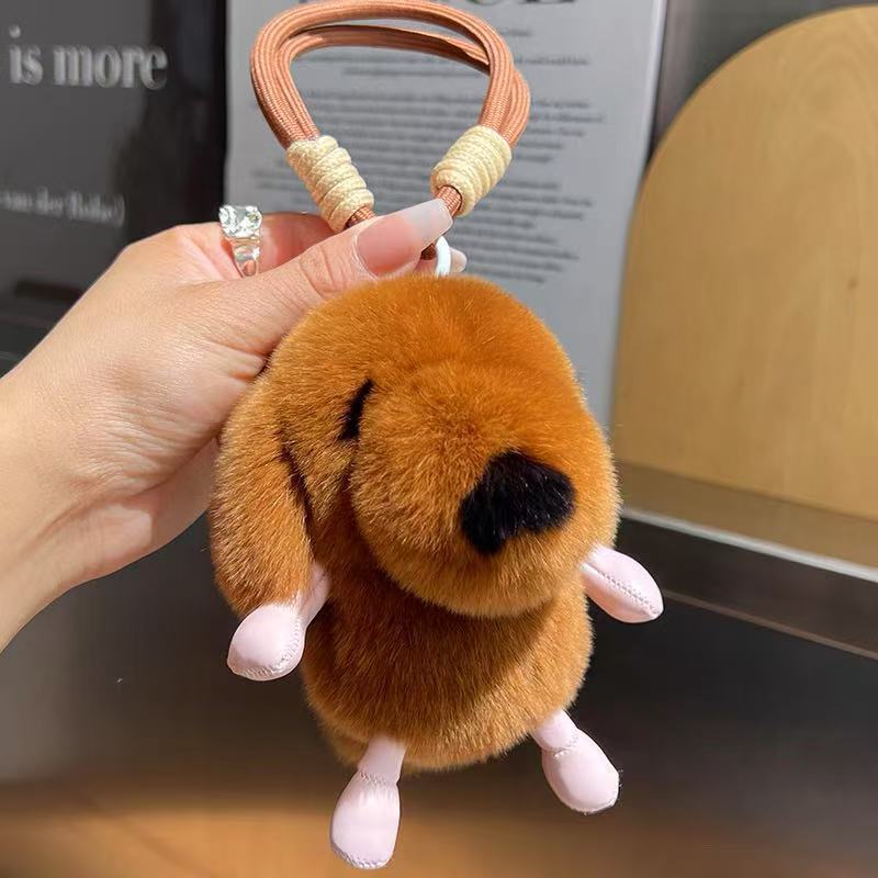 Porte-clés chiot tout doux avec dragonne tressée — QIUOLA | qiuola.com