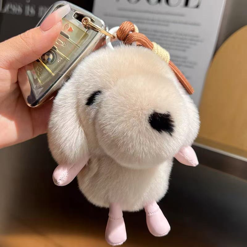 Porte-clés chiot tout doux avec dragonne tressée — QIUOLA | qiuola.com
