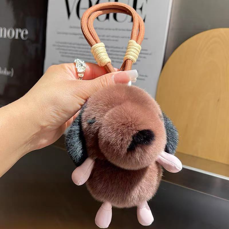Porte-clés chiot tout doux avec dragonne tressée — QIUOLA | qiuola.com