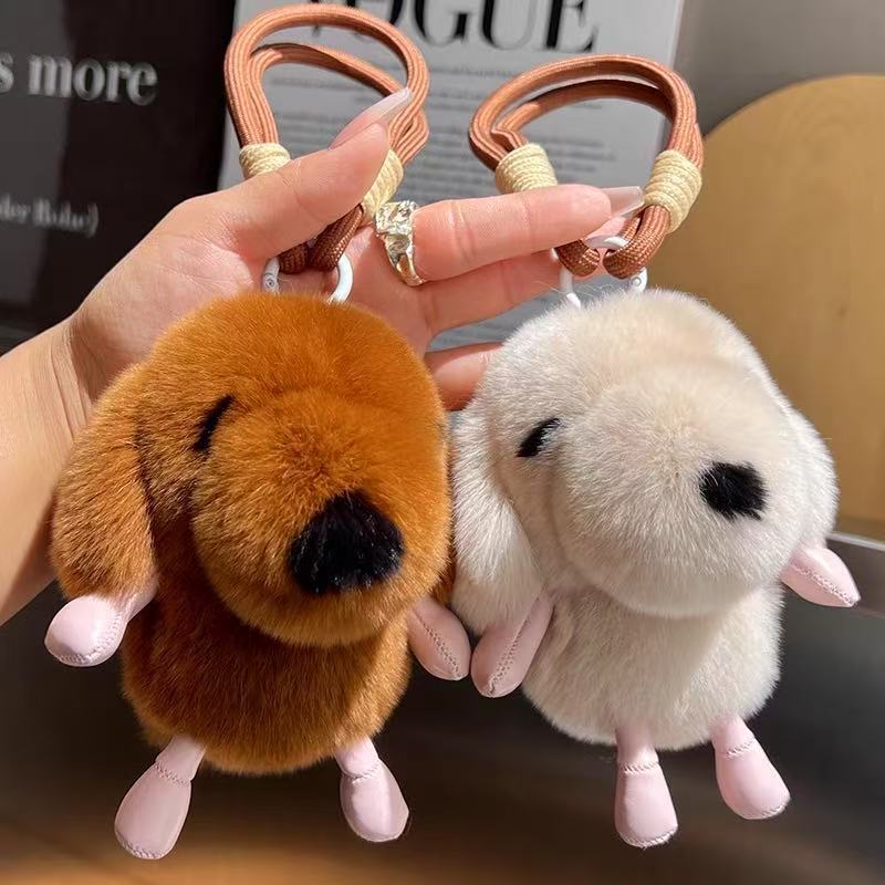 Porte-clés chiot tout doux avec dragonne tressée — QIUOLA | qiuola.com