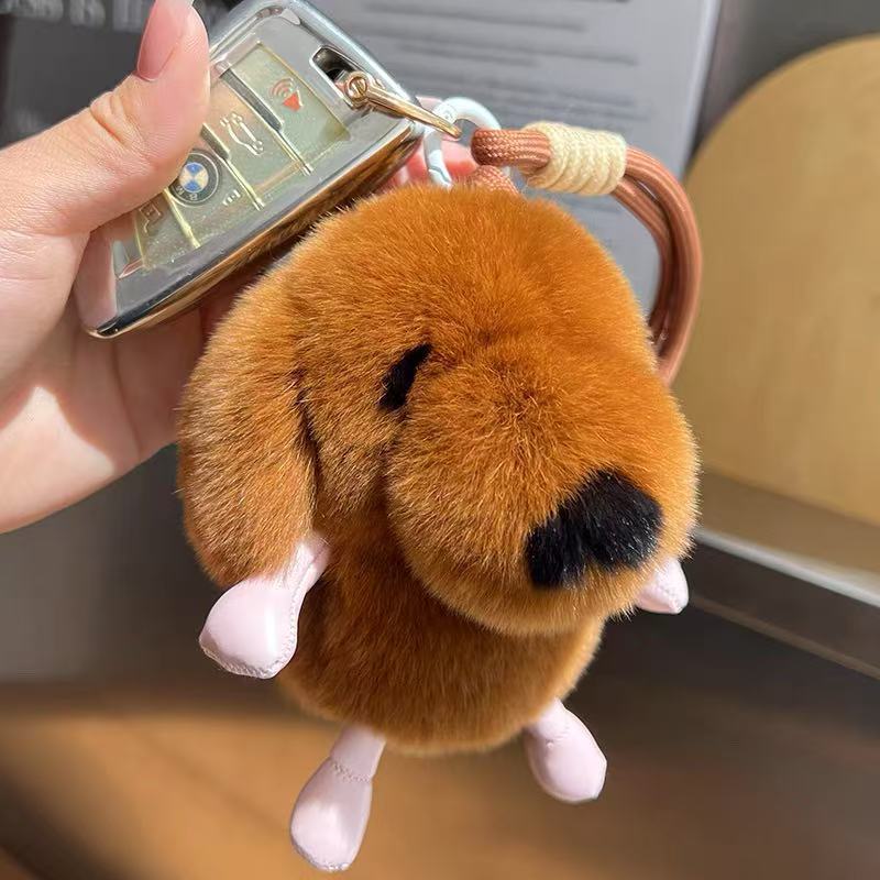 Porte-clés chiot tout doux avec dragonne tressée — QIUOLA | qiuola.com