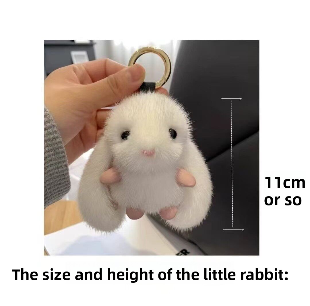 Fluffy Bunny Keychain & Bag Charm – Approximately 11 cm — QIUOLA | qiuola.com