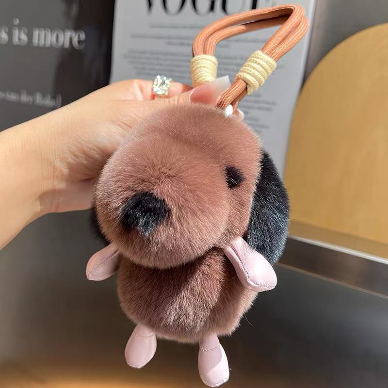 Porte-clés chiot tout doux avec dragonne tressée — QIUOLA | qiuola.com