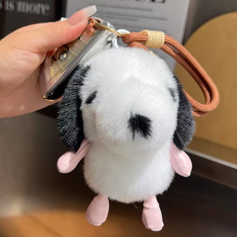Porte-clés chiot tout doux avec dragonne tressée — QIUOLA | qiuola.com