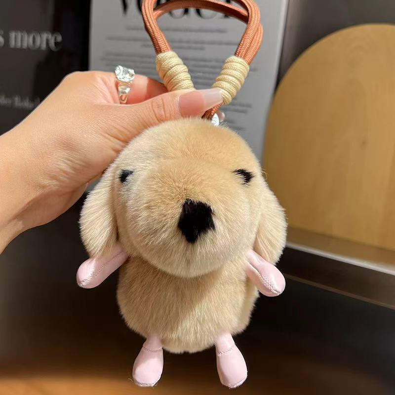 Porte-clés chiot tout doux avec dragonne tressée — QIUOLA | qiuola.com