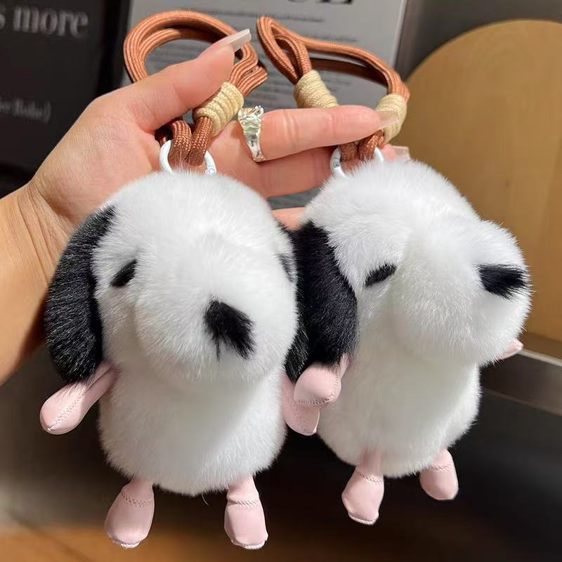 Porte-clés chiot tout doux avec dragonne tressée — QIUOLA | qiuola.com