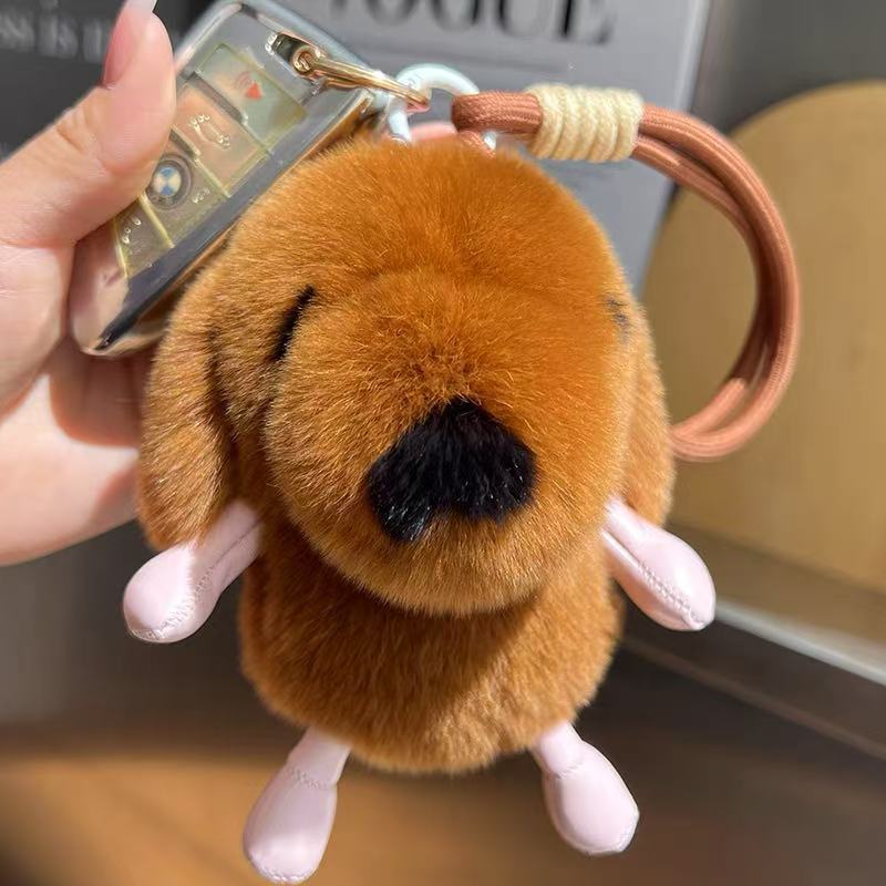 Porte-clés chiot tout doux avec dragonne tressée — QIUOLA | qiuola.com