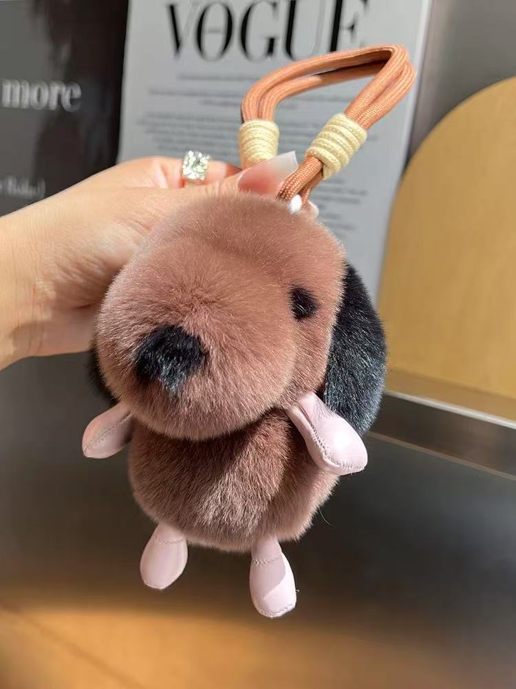 Porte-clés chiot tout doux avec dragonne tressée — QIUOLA | qiuola.com