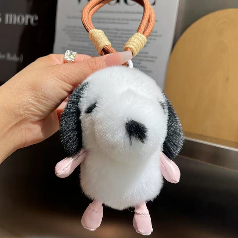 Porte-clés chiot tout doux avec dragonne tressée — QIUOLA | qiuola.com