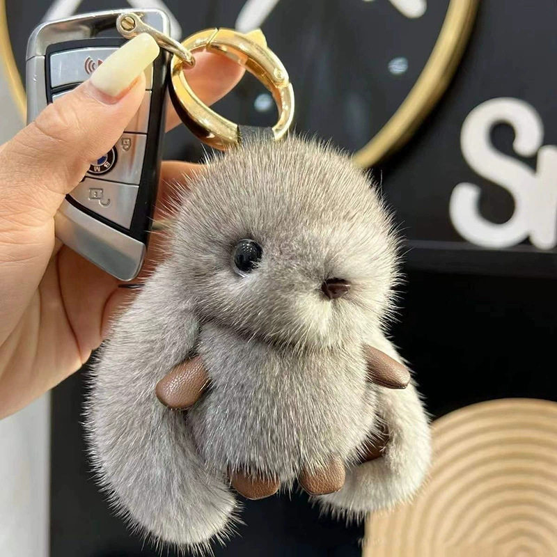 Fluffy Bunny Keychain & Bag Charm – Approximately 11 cm — QIUOLA | qiuola.com