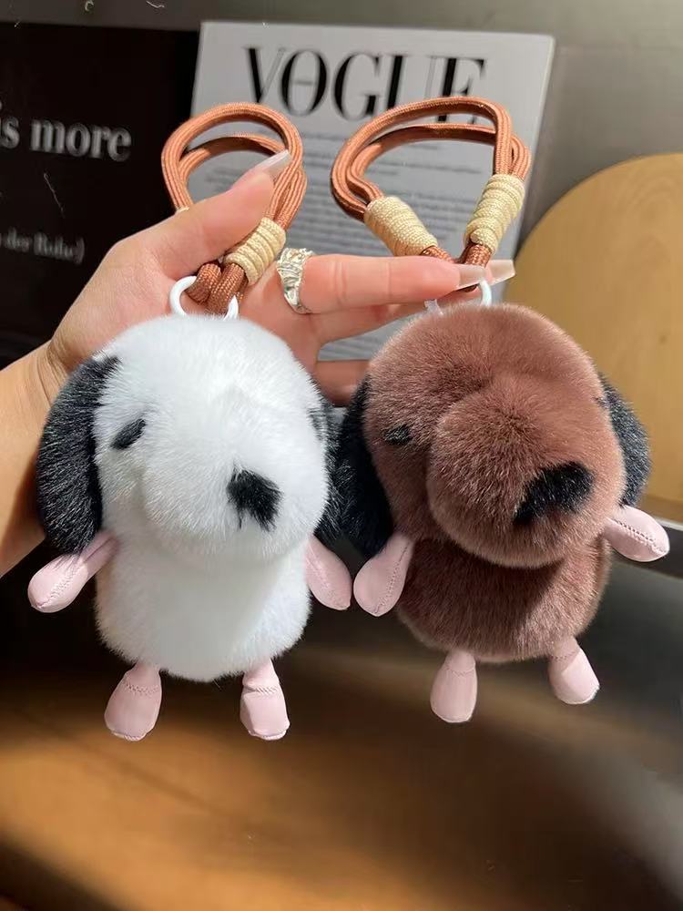Porte-clés chiot tout doux avec dragonne tressée — QIUOLA | qiuola.com