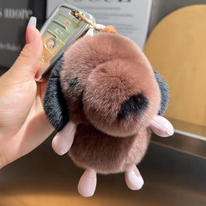 Porte-clés chiot tout doux avec dragonne tressée — QIUOLA | qiuola.com