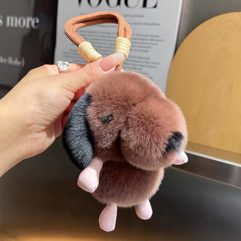 Porte-clés chiot tout doux avec dragonne tressée — QIUOLA | qiuola.com