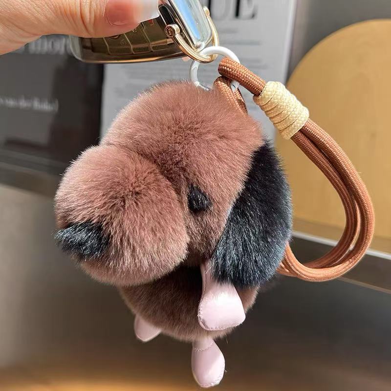Porte-clés chiot tout doux avec dragonne tressée — QIUOLA | qiuola.com