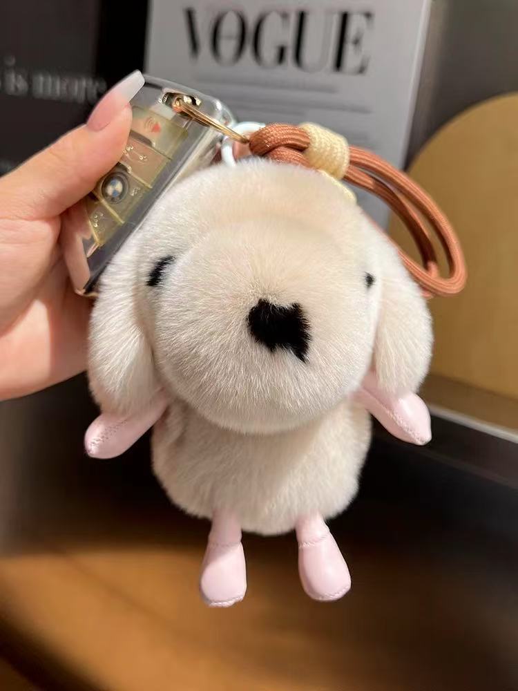 Porte-clés chiot tout doux avec dragonne tressée — QIUOLA | qiuola.com