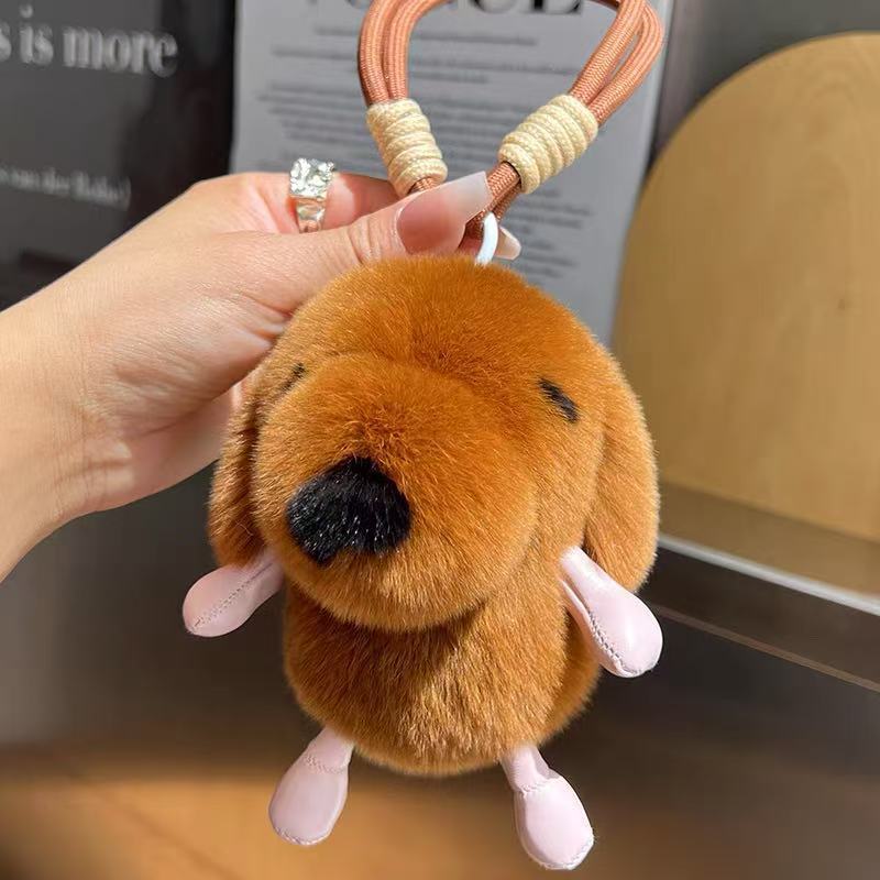 Porte-clés chiot tout doux avec dragonne tressée — QIUOLA | qiuola.com