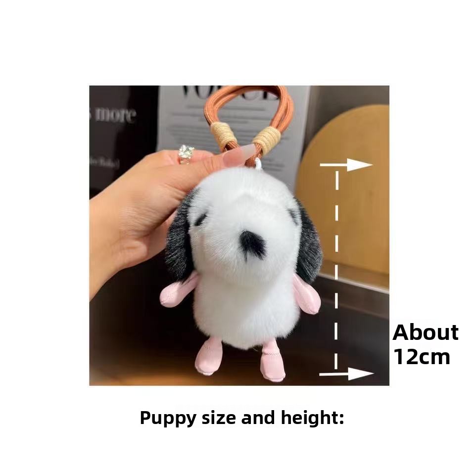 Porte-clés chiot tout doux avec dragonne tressée — QIUOLA | qiuola.com