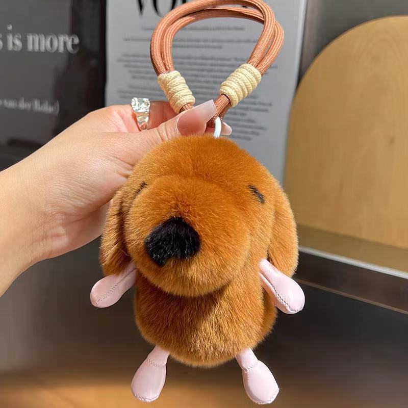 Porte-clés chiot tout doux avec dragonne tressée — QIUOLA | qiuola.com