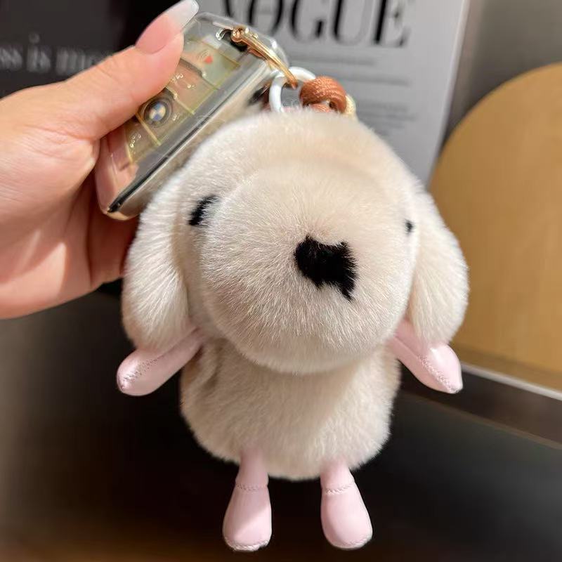 Porte-clés chiot tout doux avec dragonne tressée — QIUOLA | qiuola.com