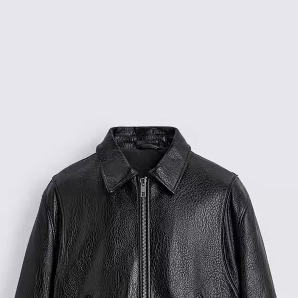 Loose Imitation Leather Zip Jacket Coat Leather Coat