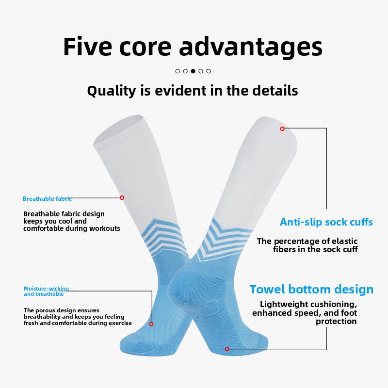 Long anti-slip athletic socks