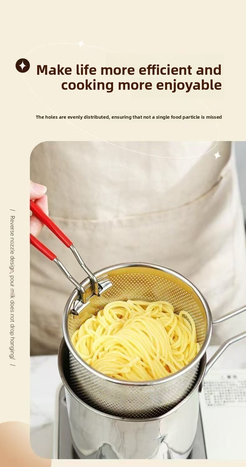 Household Stainless Steel Mini Frying Pan, Uncoated Oil-Saving Multi-Functional Pot for All Stoves
