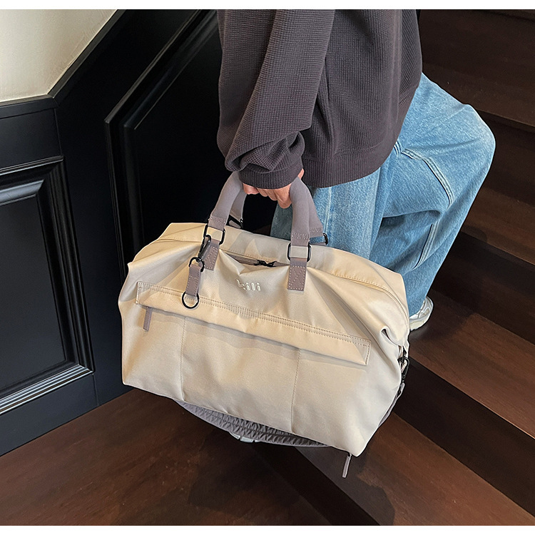 Unisex Canvas Travel Duffel Bag Large Capacity Dry Wet Separation Gym Handbag
