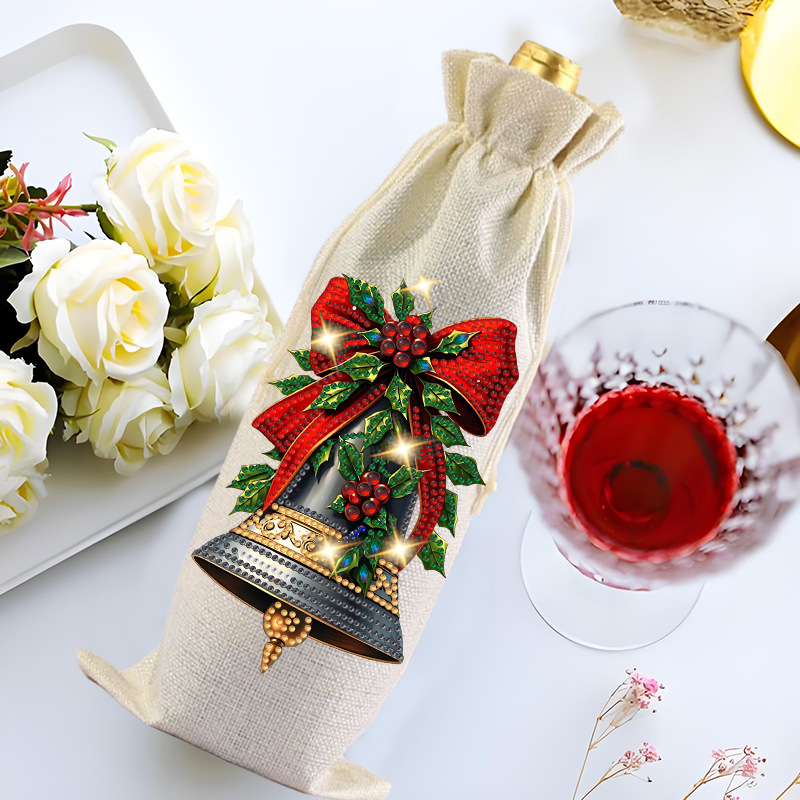 DIY Diamond Painting Wine Bag Handmade Craft Kit for Holiday Gifts and Home Decor