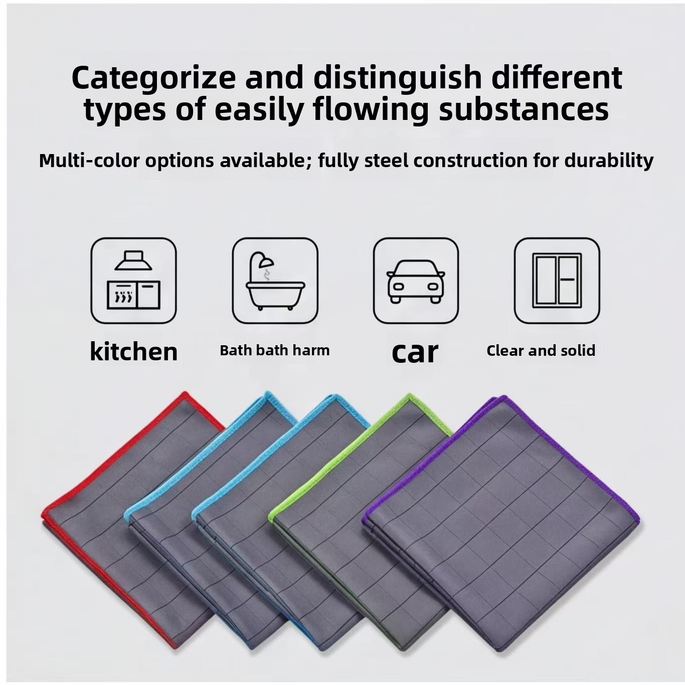 Thickened Microfiber Cleaning Cloth Absorbent Quick Dry Lint Free Towel for Household Glass Metal Mirror
