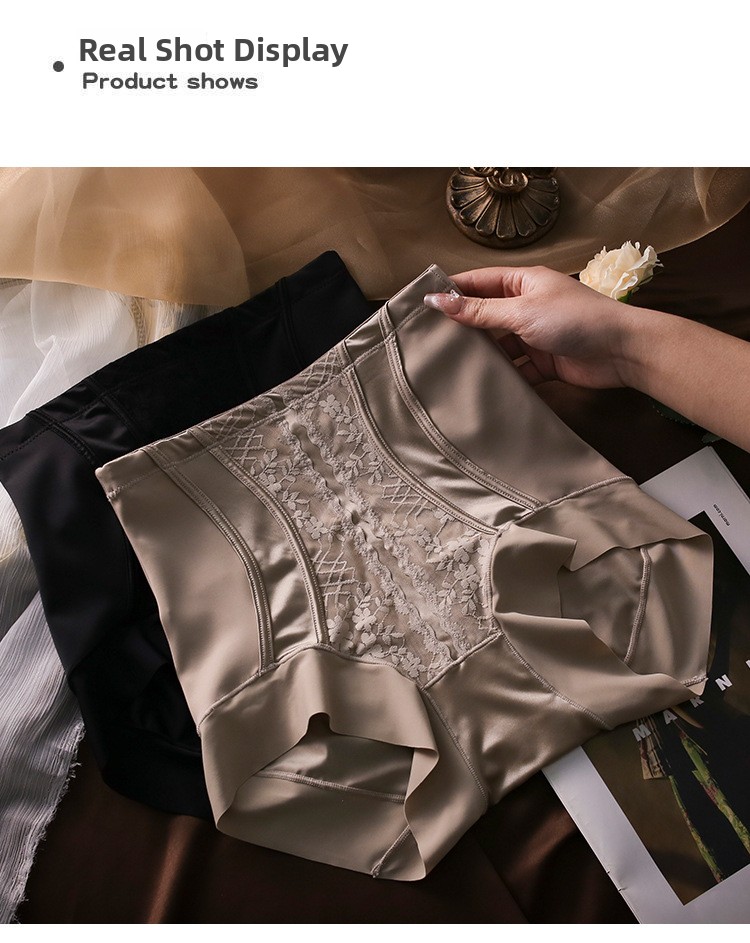 Women's high-waisted shaping lace underwear