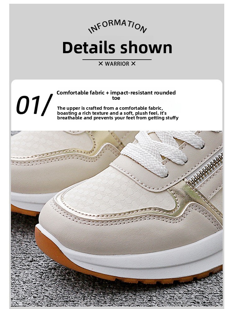 Women Colorblocked Round Toe PU Leather Flat Platform Casual Sneakers