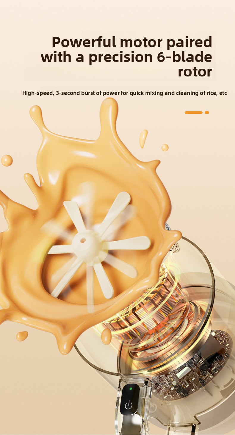 Small Multifunctional Rechargeable Egg Beater Mixer and Rice Washer