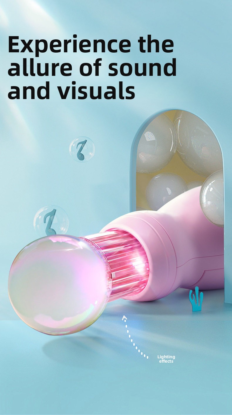 Rechargeable Smoke Bubble Gun Toy with Light Effects for Kids