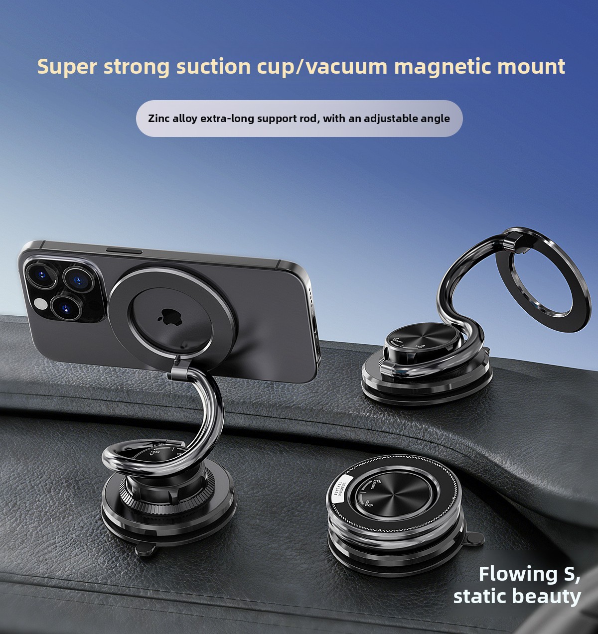 MagSafe-Compatible Magnetic Phone Mount with Suction Base — QIUOLA | qiuola.com