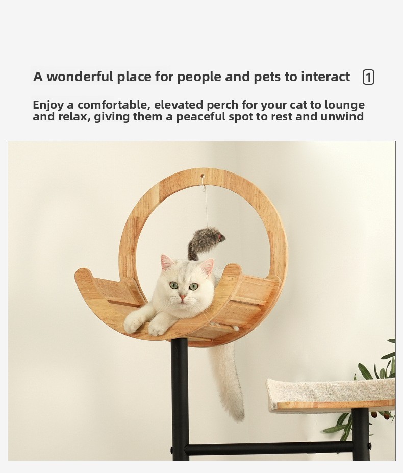 Solid Wood Multi Cat Climbing Frame with Scratching Post